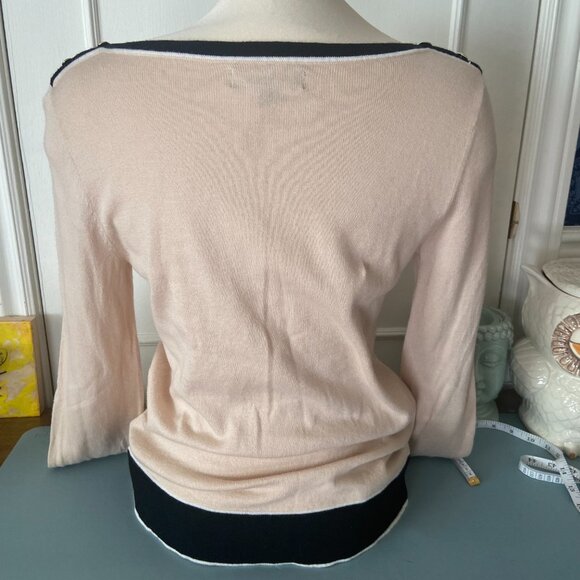 Jones New York Boat neck stripe hem and button details - size small to med - Picture 6 of 10